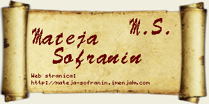 Mateja Sofranin vizit kartica